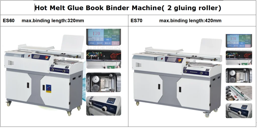 Hot Melt Glue Book Binder Machine( 2 gluing roller)